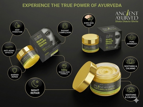 𝗔𝗻𝗰𝗶𝗲𝗻𝘁 𝗔𝘆𝘂𝗿𝘃𝗲𝗱 - Ghee Cream for Skin Repair, Burns, Dryness & Anti-Aging