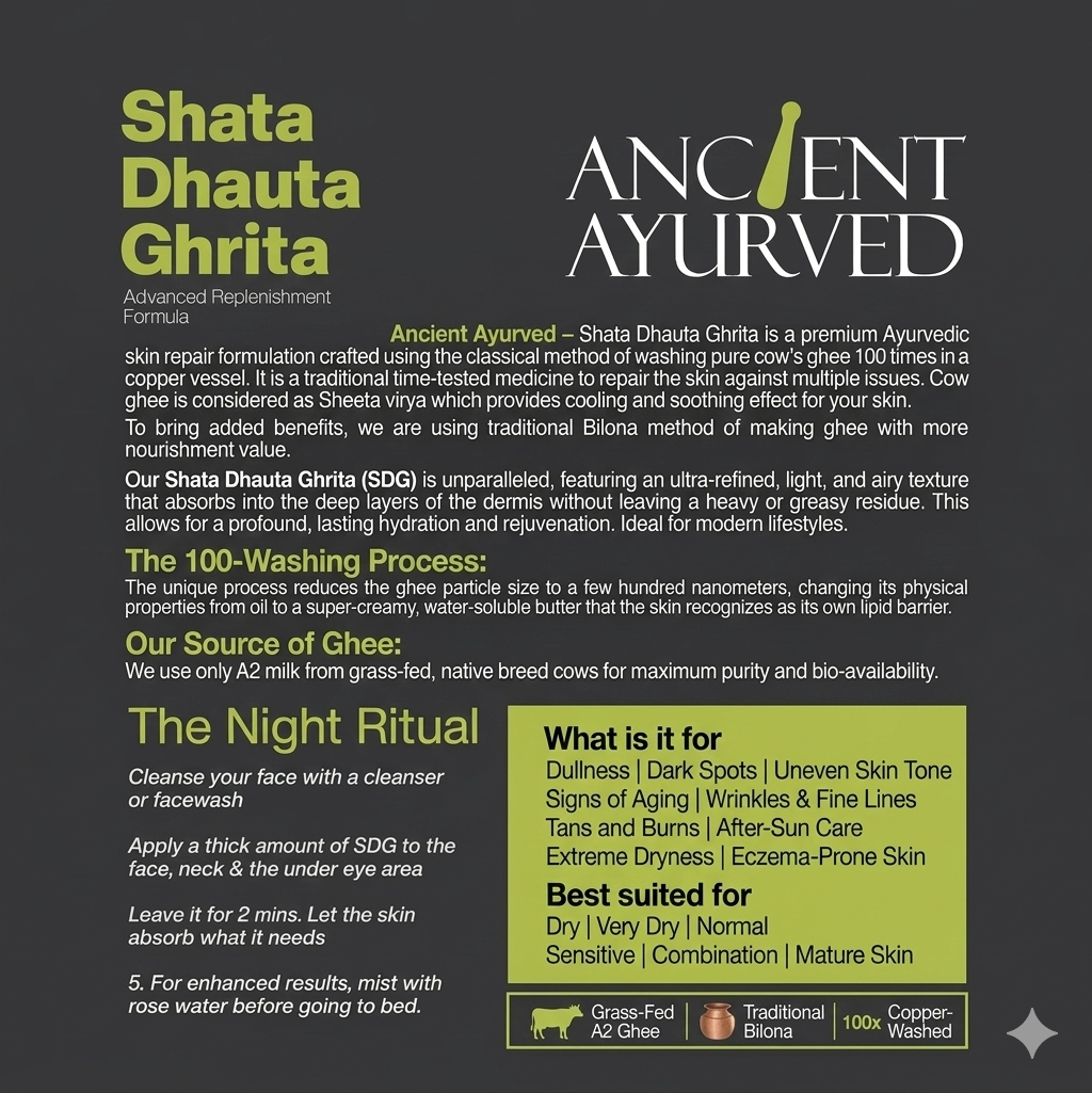 𝗔𝗻𝗰𝗶𝗲𝗻𝘁 𝗔𝘆𝘂𝗿𝘃𝗲𝗱 - Ghee Cream for Skin Repair, Burns, Dryness & Anti-Aging